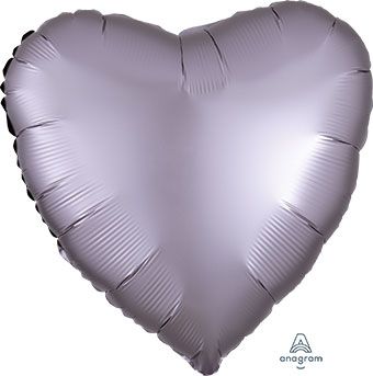 Satin Luxe Greige Heart Balloons - 5-Pack - Image 1