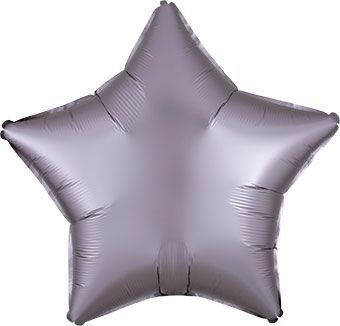 Satin Luxe Greige Star Balloons - 5-Pack - Image 1