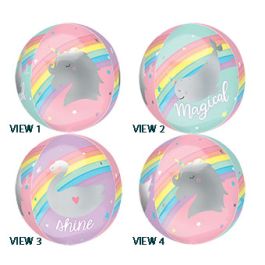 Magical Rainbow Unicorn Balloon 16 Inch Foil - Party Set - Image 1
