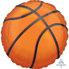 Basketball Foil Balloon 28 Inch - Orange Sport Decor - Image 1