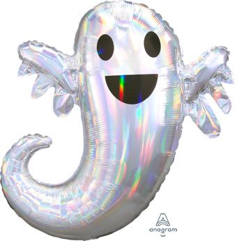 Iridescent Ghost Balloon 28" - Halloween Party - Image 1