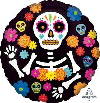 Day of the Dead Skeleton Balloons - 5-Pack - Image 1