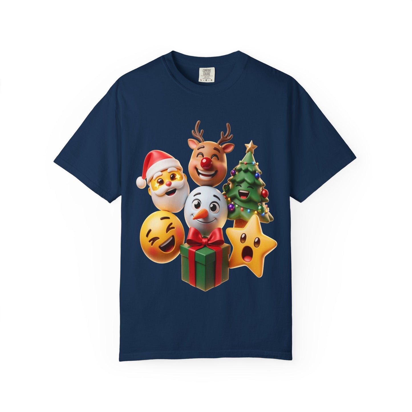 3D Festive Christmas Emojis T-shirt | Santa Reindeer Tree Snowman Holiday – Custom T-Shirt by PixelCraft360, unique decoration for events and special gifts