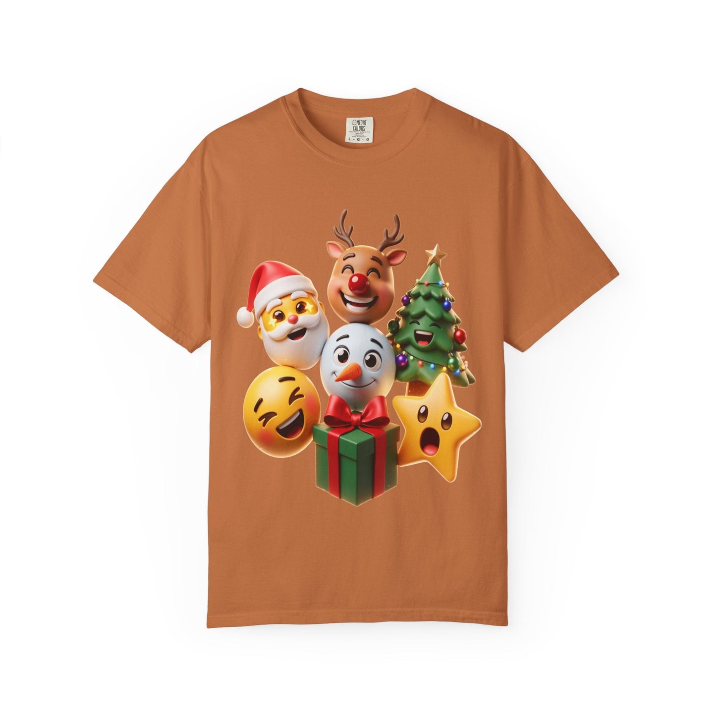 3D Festive Christmas Emojis T-shirt | Santa Reindeer Tree Snowman Holiday – Custom T-Shirt by PixelCraft360, unique decoration for events and special gifts