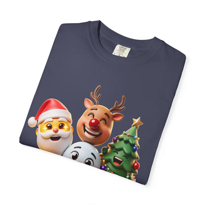 3D Festive Christmas Emojis T-shirt | Santa Reindeer Tree Snowman Holiday – Custom T-Shirt by PixelCraft360, unique decoration for events and special gifts