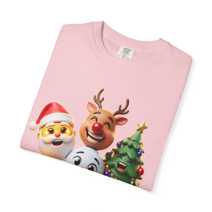 3D Festive Christmas Emojis T-shirt | Santa Reindeer Tree Snowman Holiday – Custom T-Shirt by PixelCraft360, unique decoration for events and special gifts