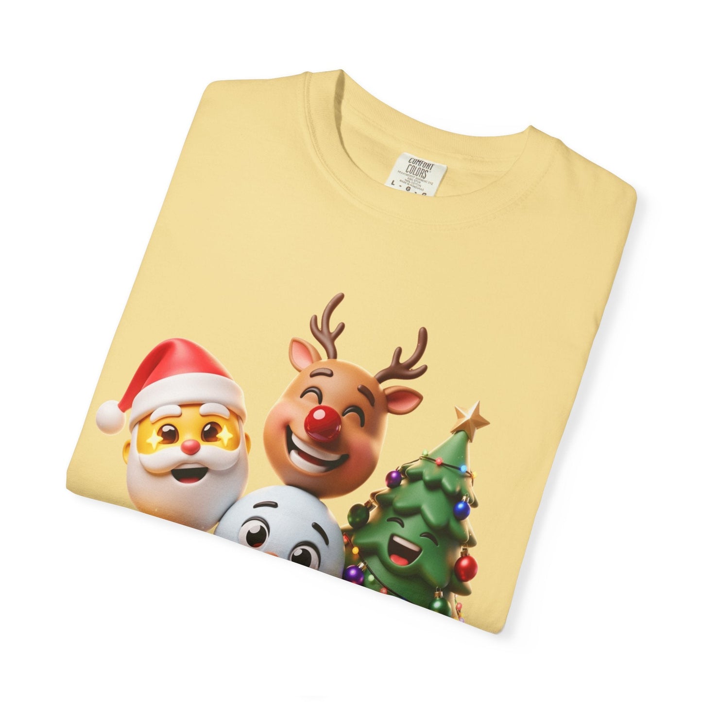 3D Festive Christmas Emojis T-shirt | Santa Reindeer Tree Snowman Holiday – Custom T-Shirt by PixelCraft360, unique decoration for events and special gifts