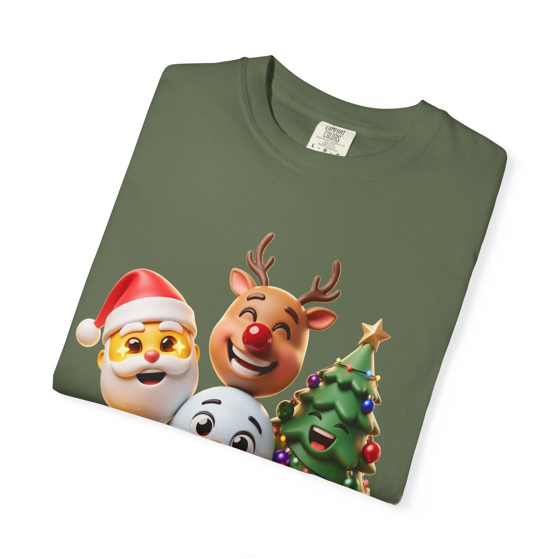 3D Festive Christmas Emojis T-shirt | Santa Reindeer Tree Snowman Holiday – Custom T-Shirt by PixelCraft360, unique decoration for events and special gifts