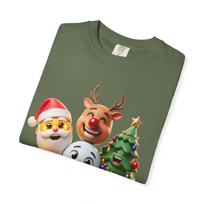 3D Festive Christmas Emojis T-shirt | Santa Reindeer Tree Snowman Holiday – Custom T-Shirt by PixelCraft360, unique decoration for events and special gifts