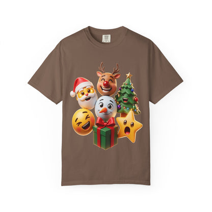 3D Festive Christmas Emojis T-shirt | Santa Reindeer Tree Snowman Holiday – Custom T-Shirt by PixelCraft360, unique decoration for events and special gifts