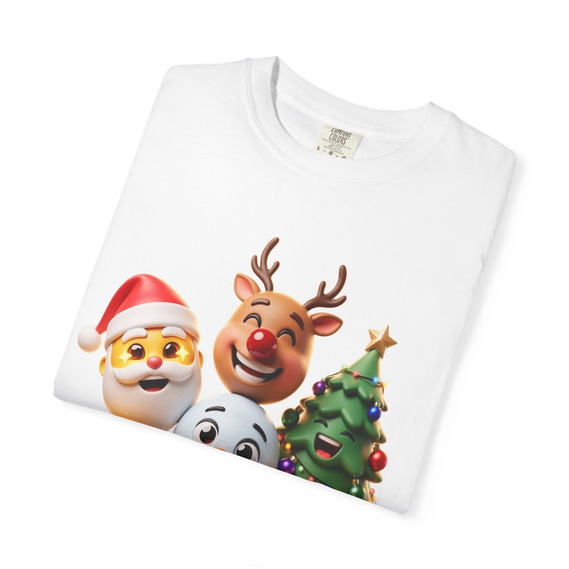 3D Festive Christmas Emojis T-shirt | Santa Reindeer Tree Snowman Holiday – Custom T-Shirt by PixelCraft360, unique decoration for events and special gifts