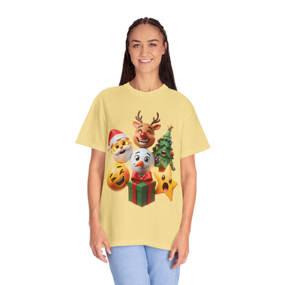 3D Festive Christmas Emojis T-shirt | Santa Reindeer Tree Snowman Holiday – Custom T-Shirt by PixelCraft360, unique decoration for events and special gifts