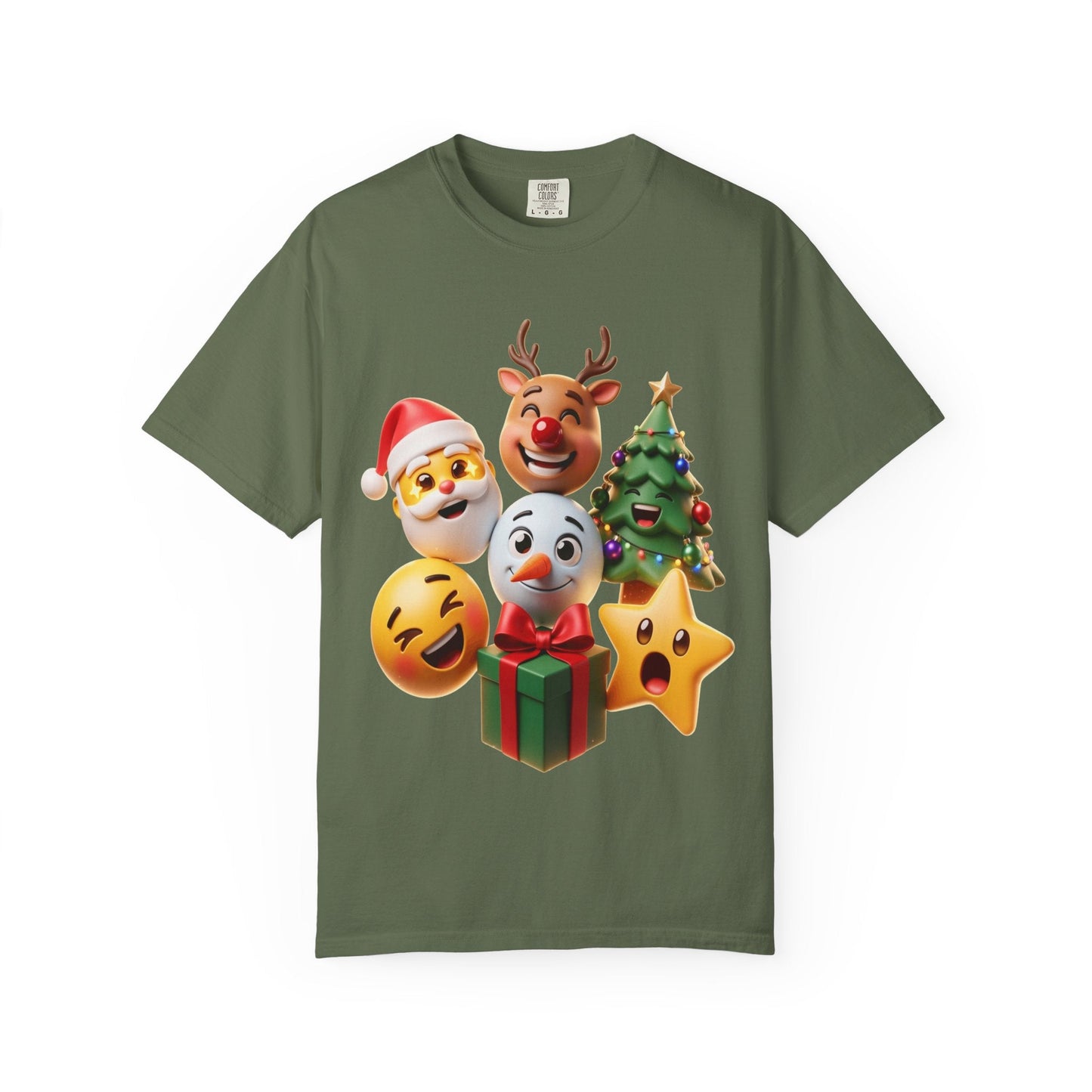3D Festive Christmas Emojis T-shirt | Santa Reindeer Tree Snowman Holiday – Custom T-Shirt by PixelCraft360, unique decoration for events and special gifts