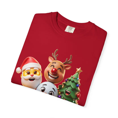 3D Festive Christmas Emojis T-shirt | Santa Reindeer Tree Snowman Holiday – Custom T-Shirt by PixelCraft360, unique decoration for events and special gifts