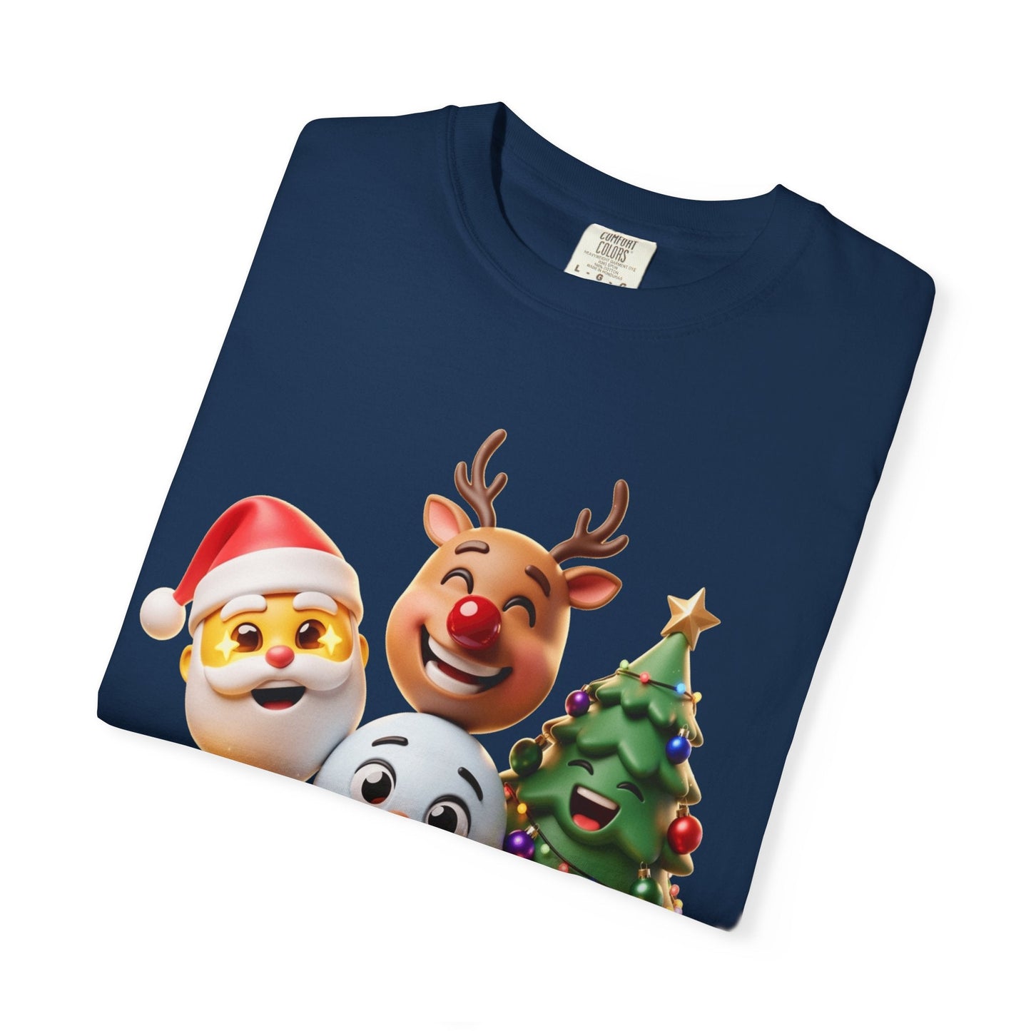 3D Festive Christmas Emojis T-shirt | Santa Reindeer Tree Snowman Holiday – Custom T-Shirt by PixelCraft360, unique decoration for events and special gifts