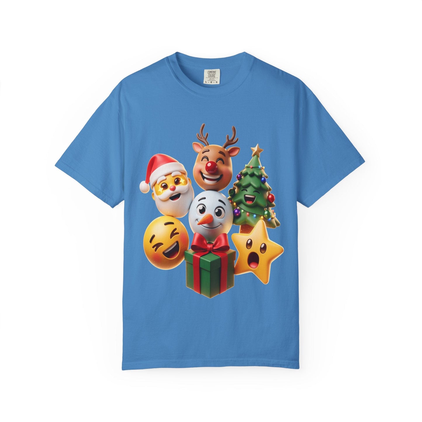 3D Festive Christmas Emojis T-shirt | Santa Reindeer Tree Snowman Holiday – Custom T-Shirt by PixelCraft360, unique decoration for events and special gifts