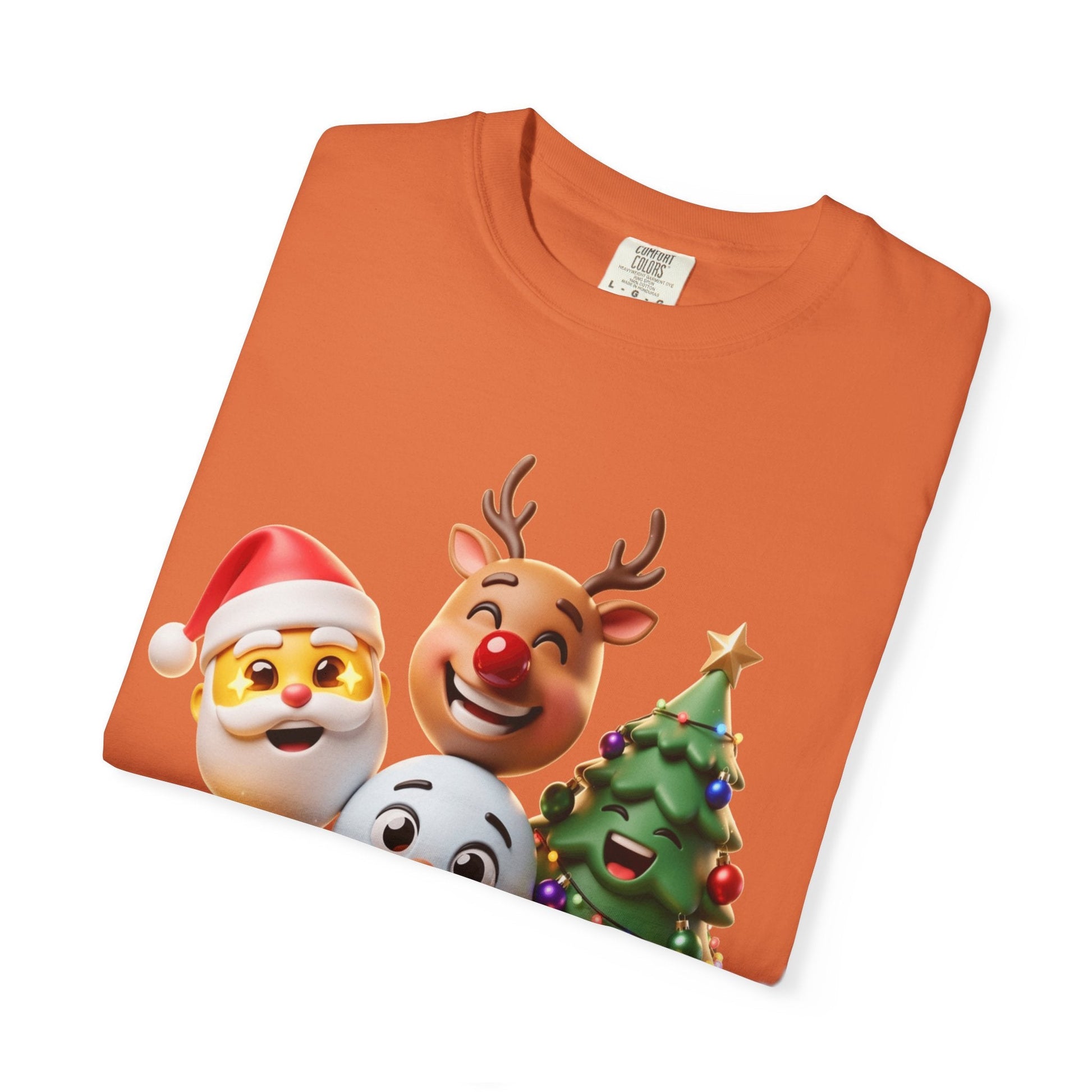 3D Festive Christmas Emojis T-shirt | Santa Reindeer Tree Snowman Holiday – Custom T-Shirt by PixelCraft360, unique decoration for events and special gifts