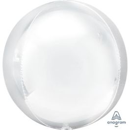 White ORBZ Foil Balloon 16 Inch - Elegant Party Decor - Image 1