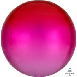 Ombre Red & Pink 16 Inch Orbz Balloon for Parties - Image 1