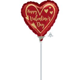 Red Heart Foil Balloon 4 Inch - 5-Pack Valentine's Day - Image 1