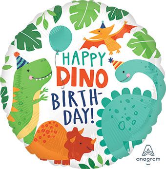 Dino Balloon 5-Pack - Happy Dino Birthday Party - Image 1