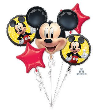 Mickey Mouse Balloon Bouquet - 5-Piece Foil Set - Image 1