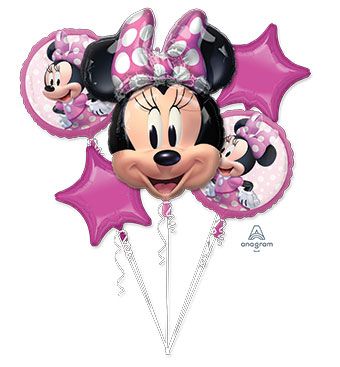 Minnie Mouse Balloon Bouquet - 18" Foil - Image 1