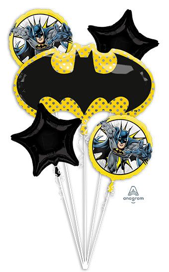 Batman Balloon Bouquet - 5-Piece Foil Set - Image 1