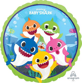 Baby Shark Balloons - 5-Pack - Image 1