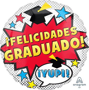 Graduation Balloon 5-Pack - ¡FELICIDADES GRADUADO! Foil - Image 1