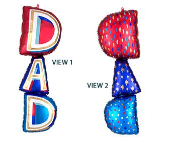 Stacked Dad Balloon 3-Pack - 39 Inch Foil - Image 1