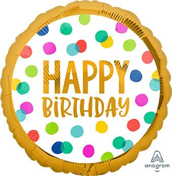 Happy Birthday Dots Balloon 18 Inch - Image 1
