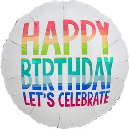Rainbow Happy Birthday Balloon 18 Inch Foil - Image 1