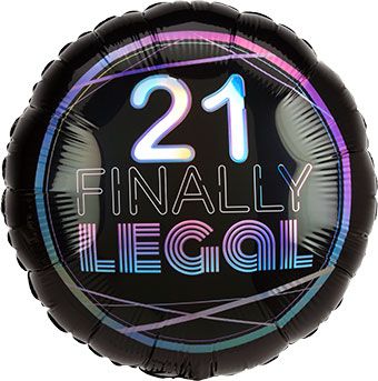 21 Finally Legal Balloons - 5-Pack - Image 1
