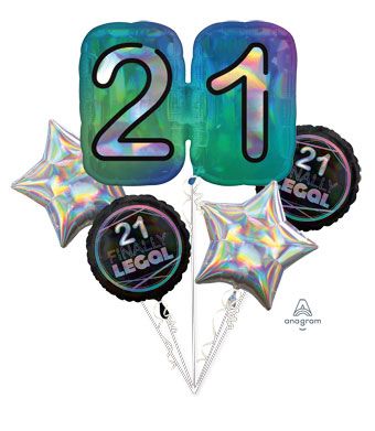 21 Legal Balloon Bouquet - Birthday Party - Image 1