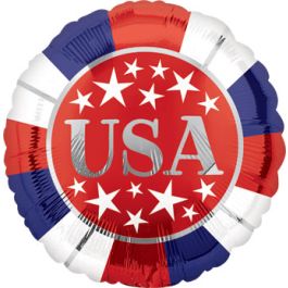 Red White Blue USA Stars Foil Balloon - Patriotic Decor - Image 1