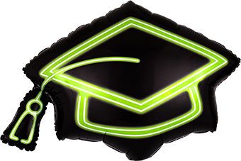 Neon Grad Cap Balloons - 3-Pack - Image 1