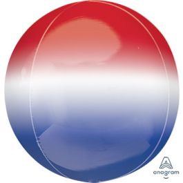 Red White Blue Ombre Foil Balloon 16 Inch - Image 1