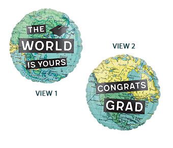 Graduation Balloon 5-Pack - The World Is Yours - Image 1