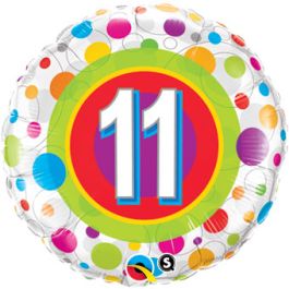 Colorful Dots Balloon 18 Inch for Age 11 Birthday - Image 1