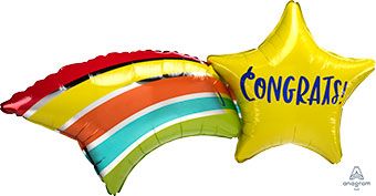 Congrats Shooting Star Balloons - 3-Pack - Image 1