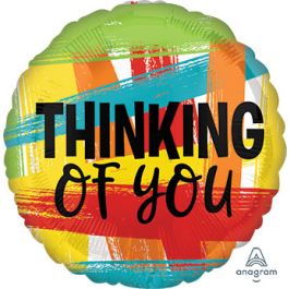 Thinking of You Primary Painted Balloon 18 Inch Round - Image 1