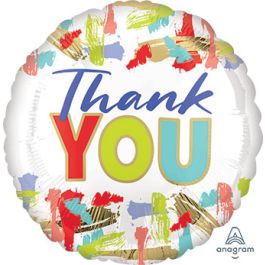 Thank You Painted Balloon 18 Inch Foil - Single Unit - Image 1