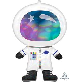 Iridescent Astronaut Balloon 30 Inch Foil - Space Party Decor - Image 1