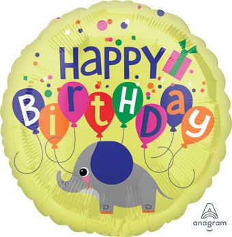 Elephant Birthday Balloon - 5-Pack - Image 1