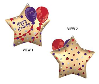 Birthday Star Balloon - 18" Foil - Image 1