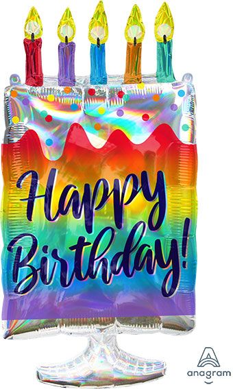 LRG SHP HB IRIDESCENT CAKE (HOLO) 30" (PKG) (D) - Image 1