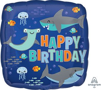 Shark Balloon 18" - 5-Pack Birthday Party - Image 1