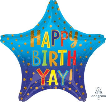 Happy Birthday Yay Star Balloon - 5-Pack - Image 1