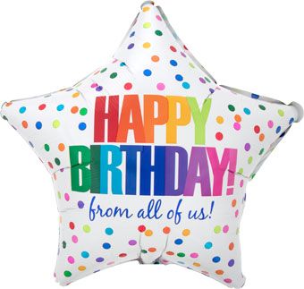 Happy Birthday Star Balloon - 5-Pack - Image 1